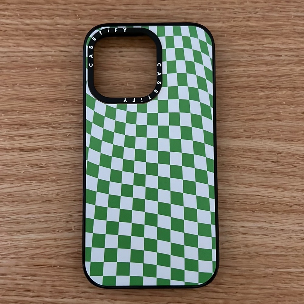 iPhone 13 Pro Green Checkered Casetify Impact Case